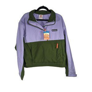 Womens Columbia Deschutes‎ Valley Wind Shell Jacket XL Purple Green Omni Shade